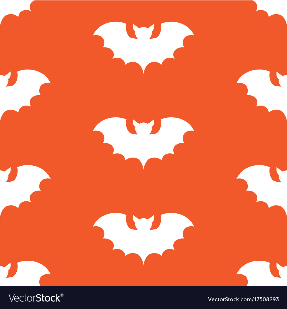 Halloween seamless pattern with black bat Vector Image