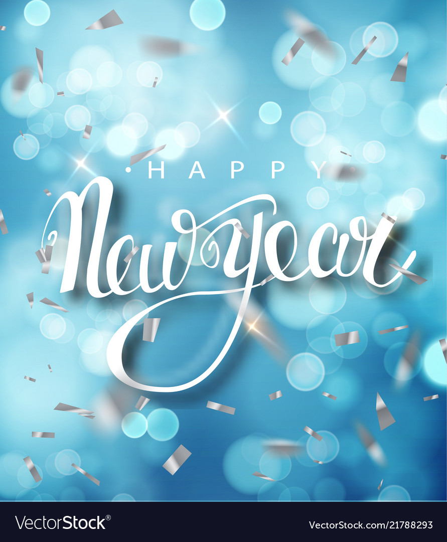 Happy new year lettering greeting card for holiday