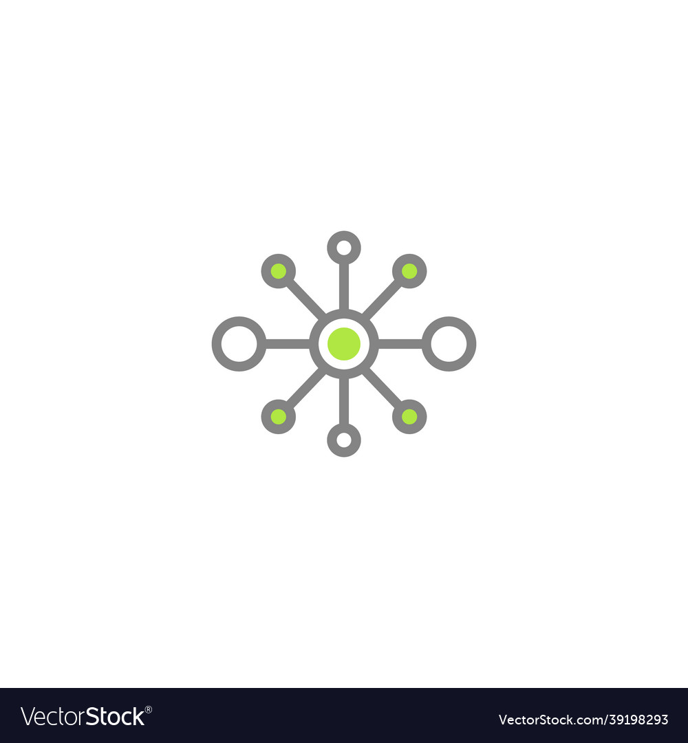 Hub network connection line icon isolated vector image Hub network connection line icon isolated