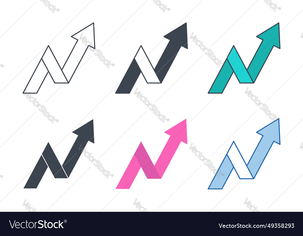 Increase arrow icon collection with different
