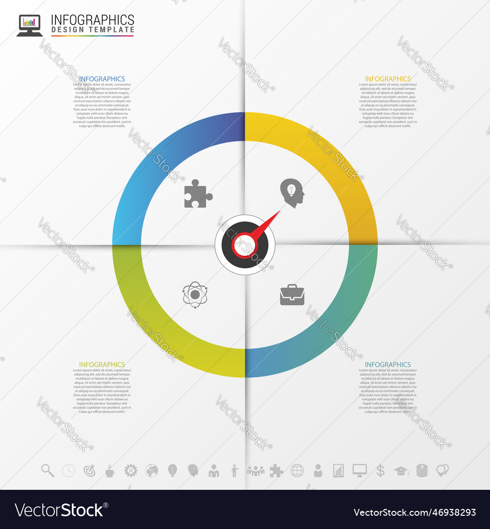 Infographics step by with pointer business