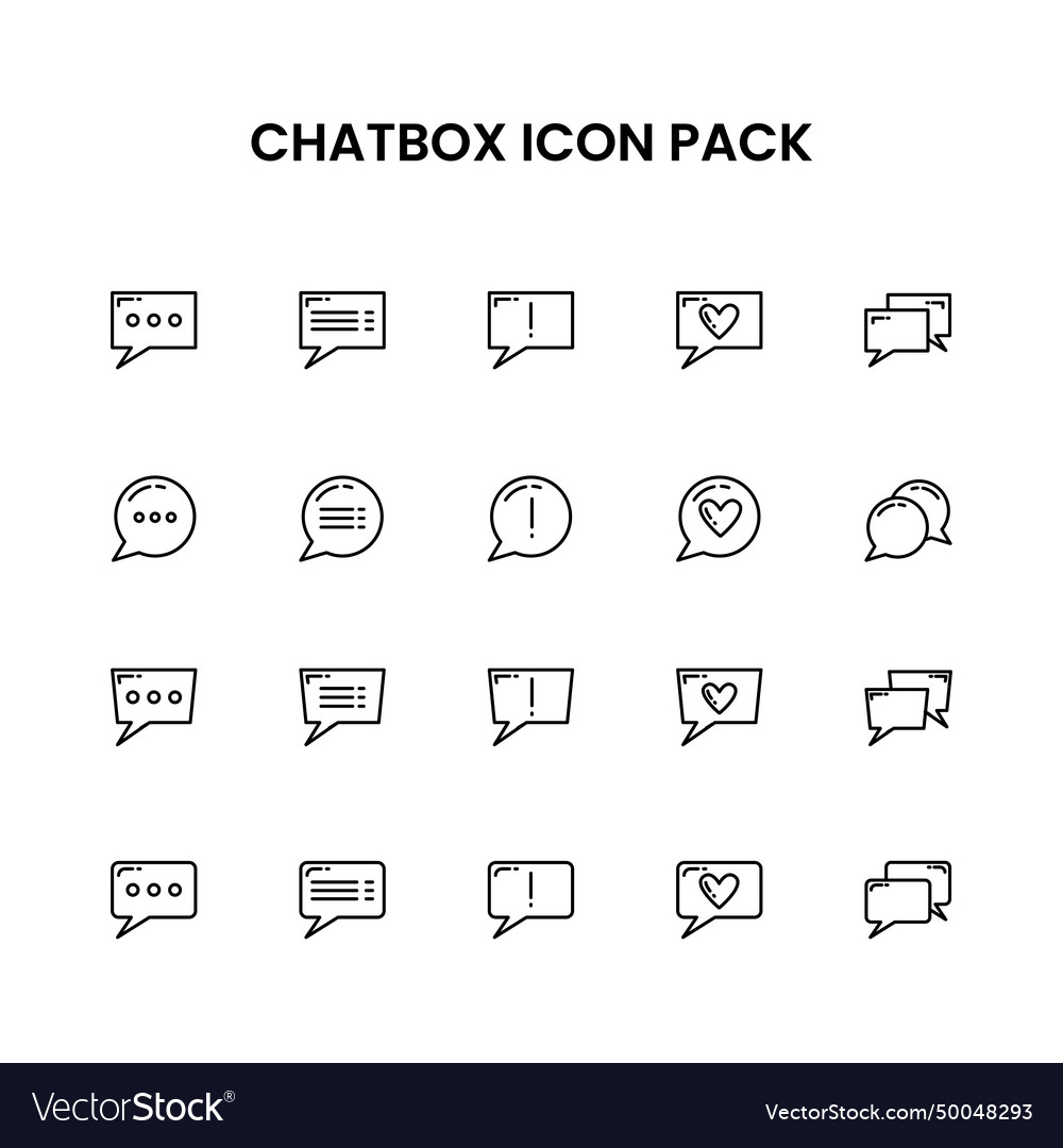 Message thin line icon set Vector Image Message thin line icon set