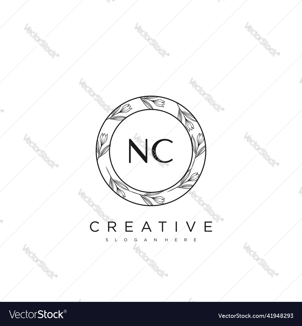 Nc initial letter flower logo template premium art