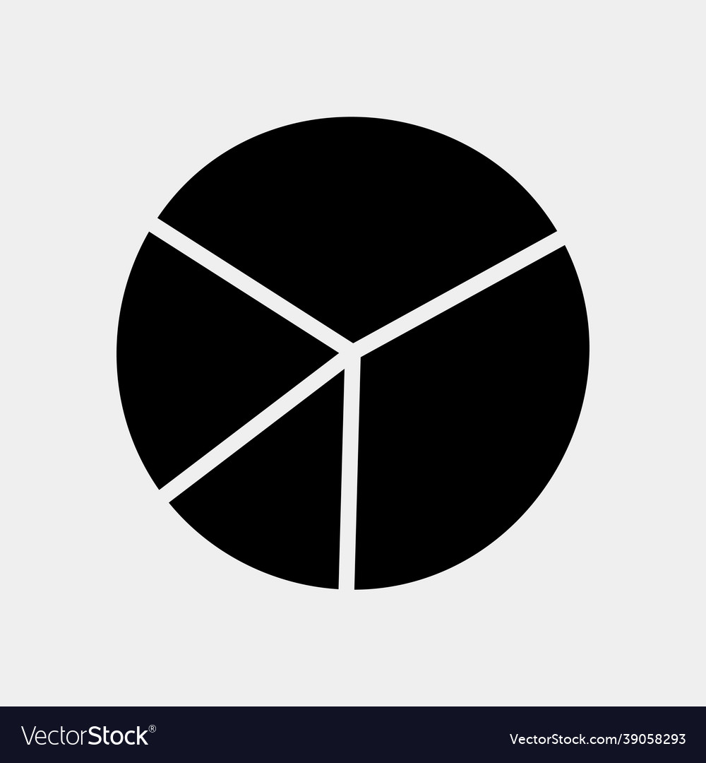 Pie chart icon in solid style for any projects vector image Pie chart icon in solid style for any projects