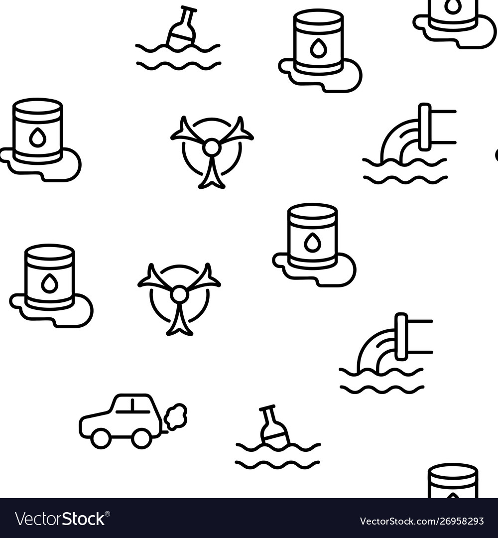 Pollution environment seamless pattern vector image Pollution environment seamless pattern