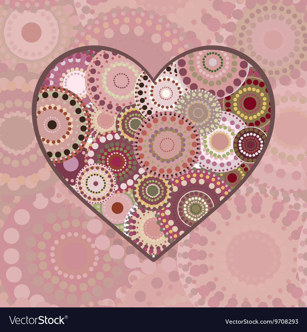 Romance multi colored patterned heart