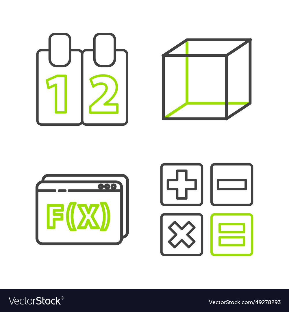 Set line calculator function mathematical symbol vector image Set line calculator function mathematical symbol