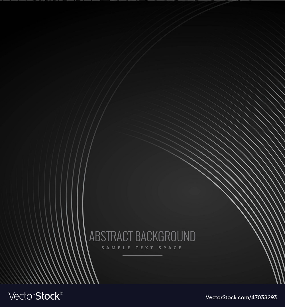 Smooth curve lines in dark black background Vector Image Smooth curve lines in dark black background