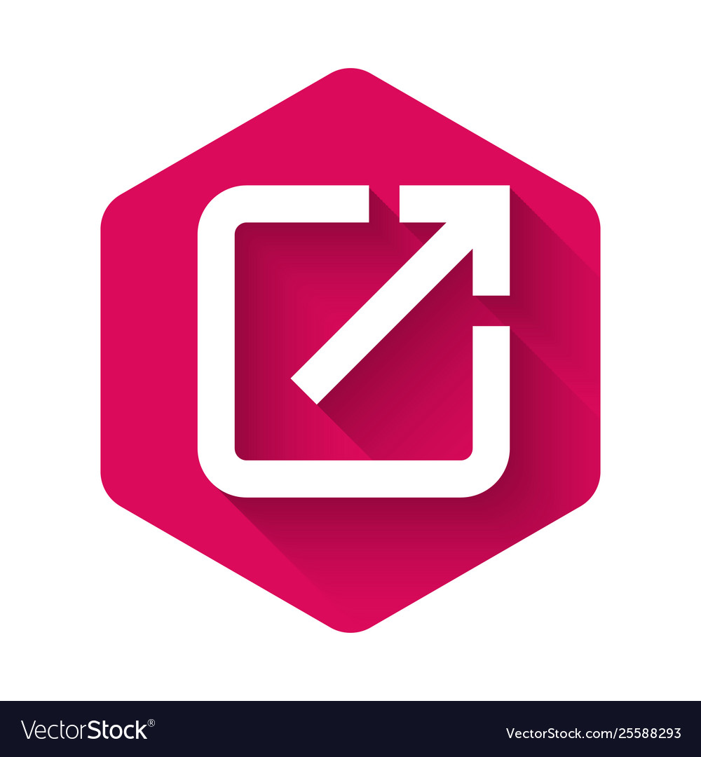 White open in new window icon isolated with long