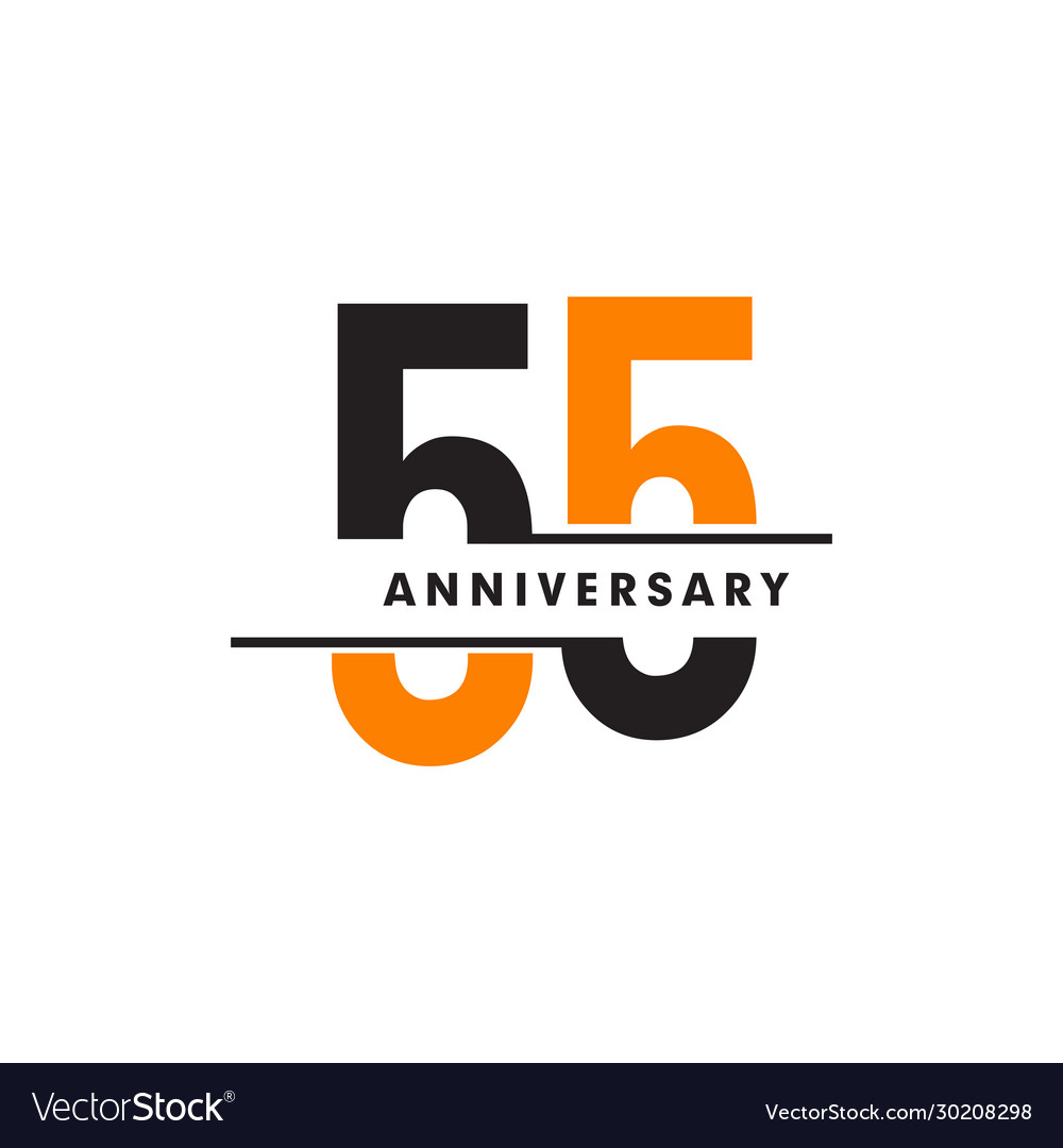 55th celebrating anniversary emblem logo design Vector Image