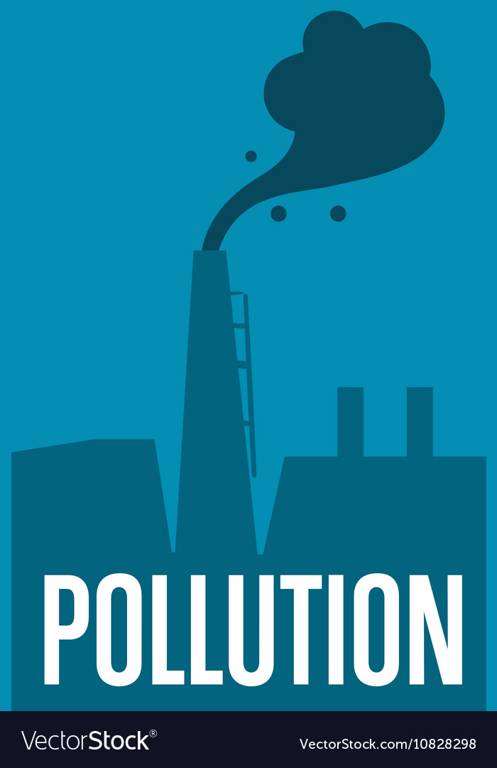 Air pollution banner factory with smoke stack Vector Image