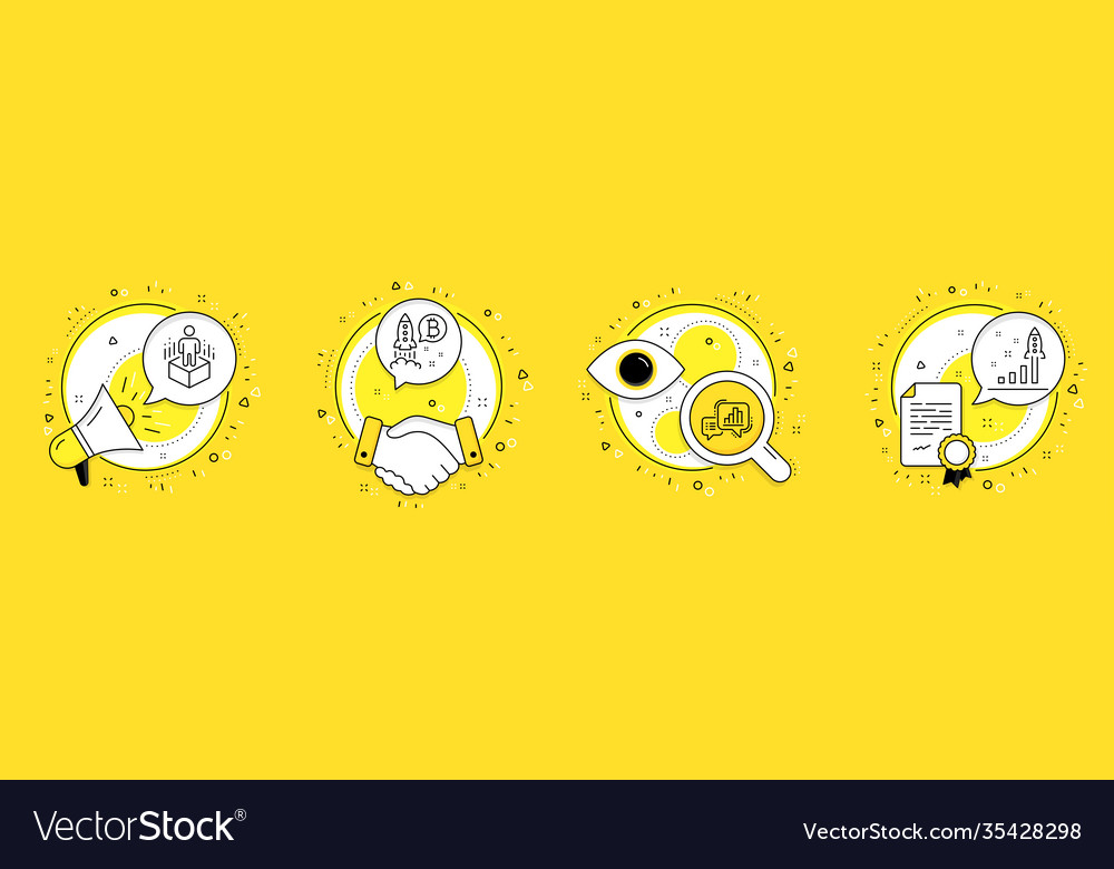 Bitcoin project augmented reality and graph chart vector image Bitcoin project augmented reality and graph chart