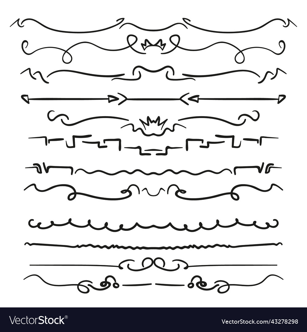 Dividers set isolated vector image Dividers set isolated