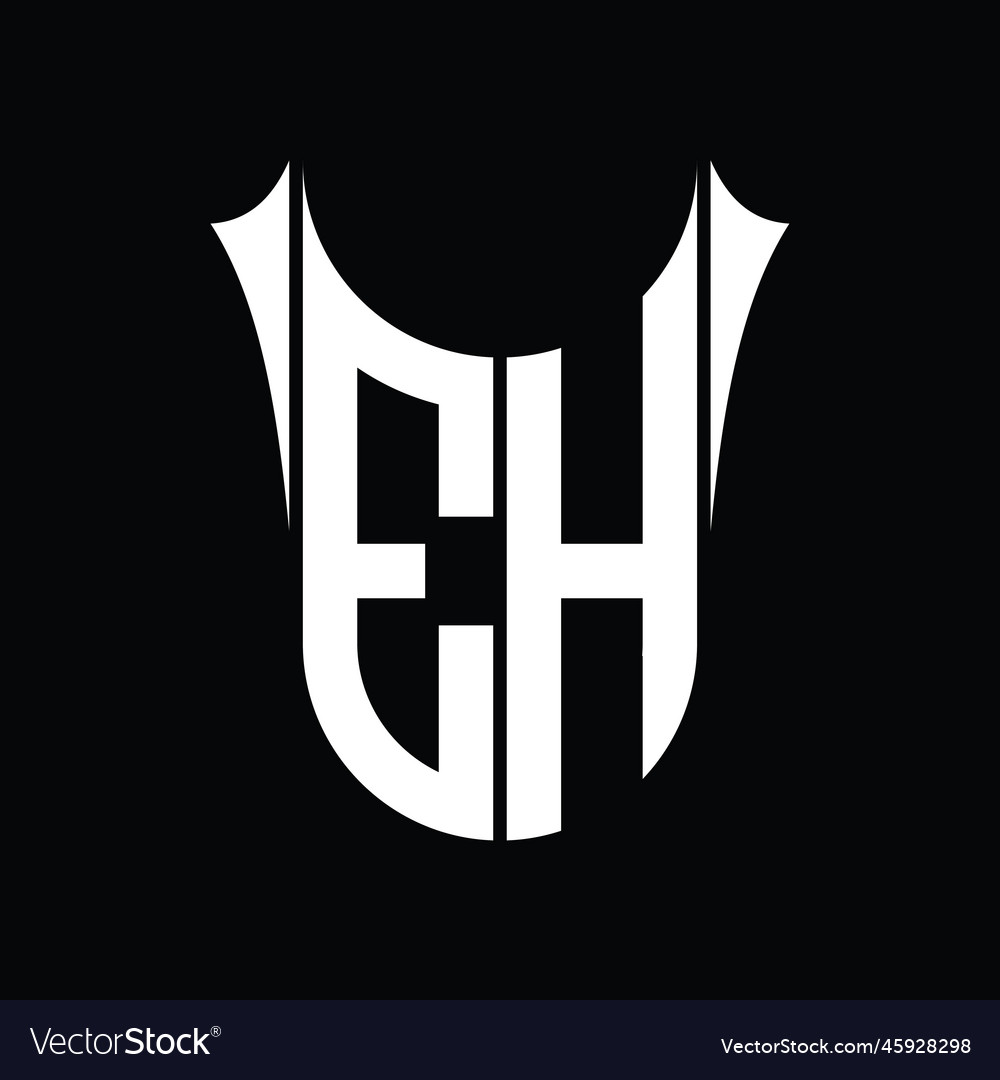 Eh logo monogram shield sharp half round shape