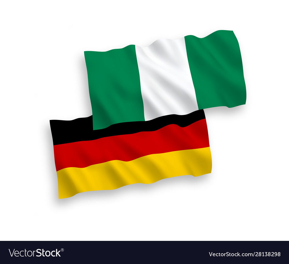 Flags nigeria and germany on a white background