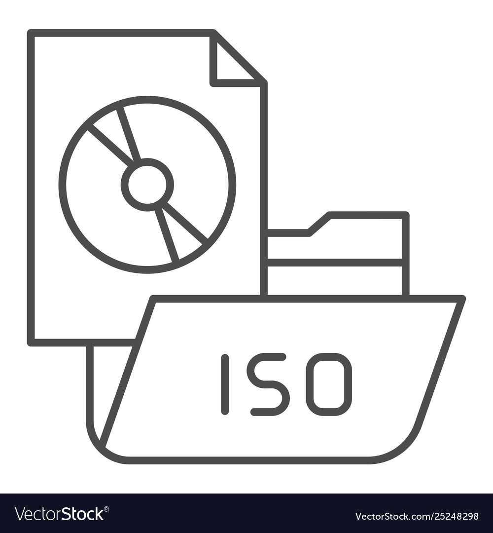Folder with disk thin line icon file