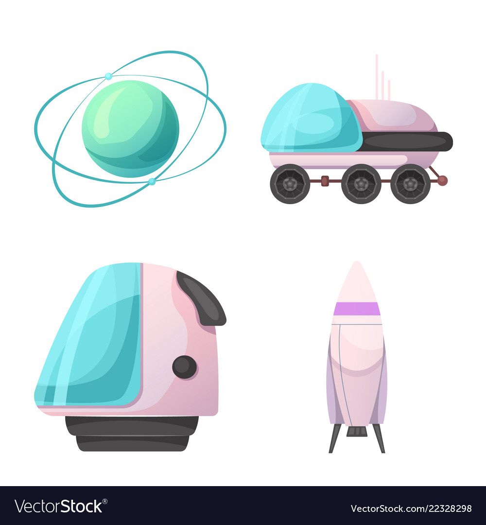 Isolated object of mars and space icon set vector image Isolated object of mars and space icon set