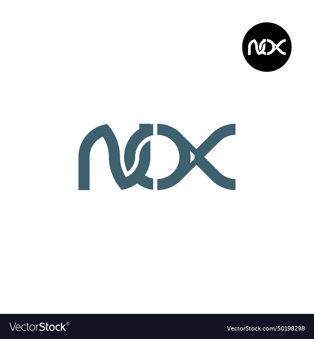 Letter nox monogram logo design Royalty Free Vector Image