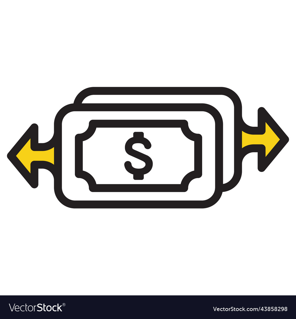 Money payment transfer line icon fast cash Vector Image