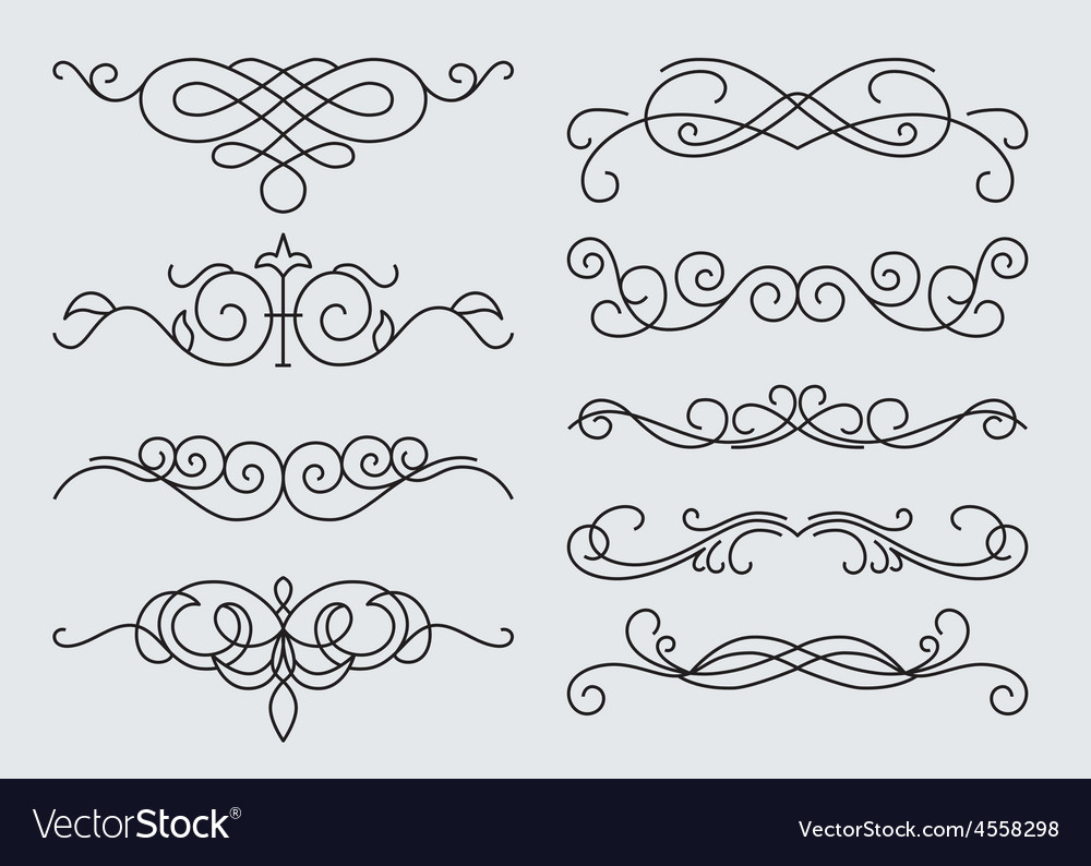 Monograms menu design calligraphic