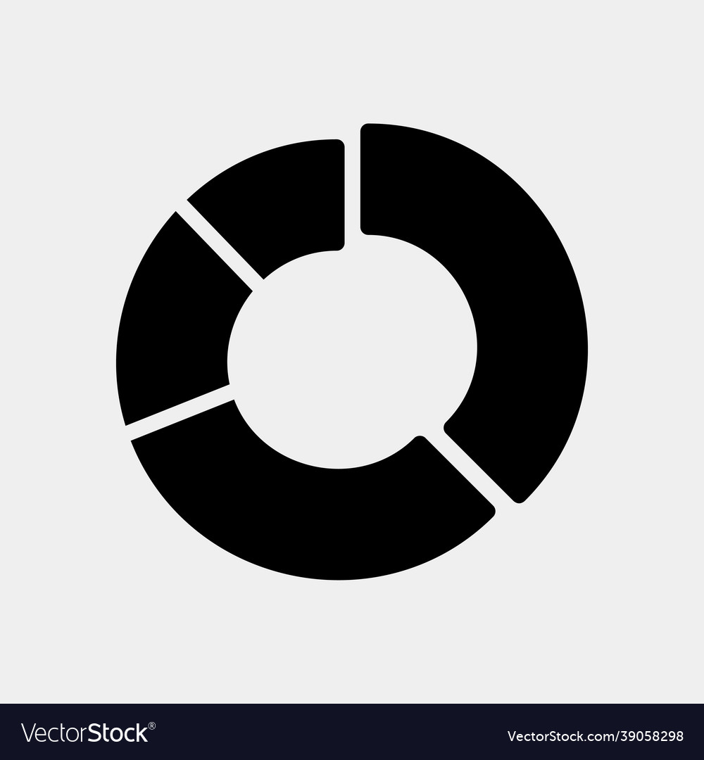 Pie chart icon in solid style for any projects vector image Pie chart icon in solid style for any projects