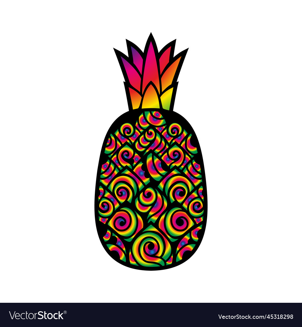 Ananas doodle exotische Ikone vector image Ananas doodle exotische Ikone