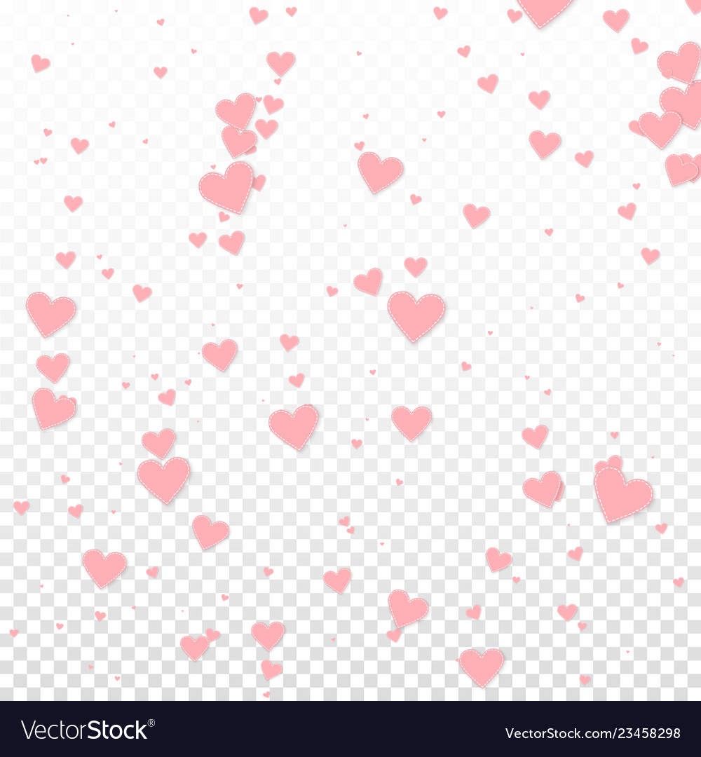 Pink heart love confettis valentines day falling Vector Image