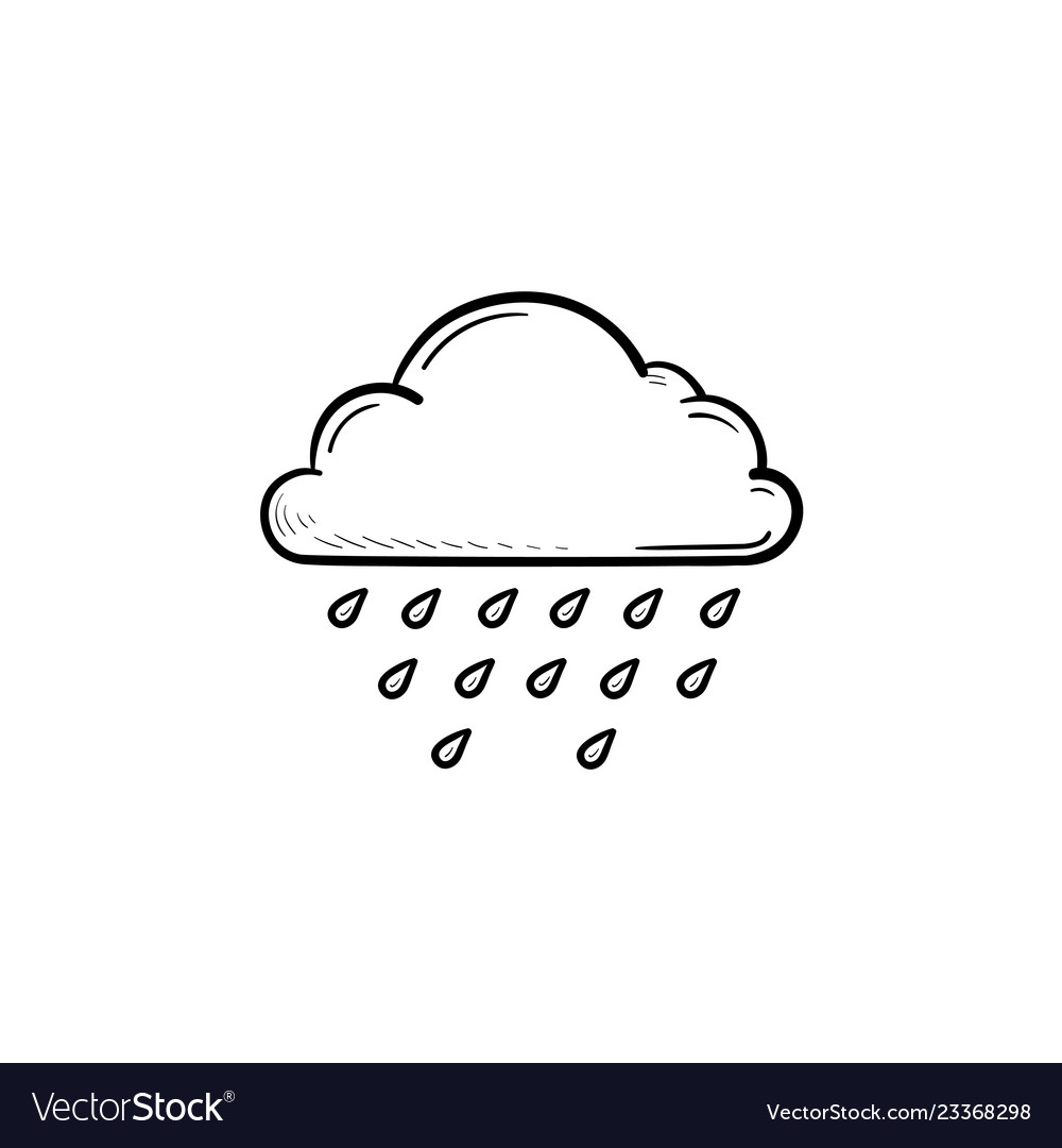 Rain Cloud Hand Drawn Outline Doodle Icon