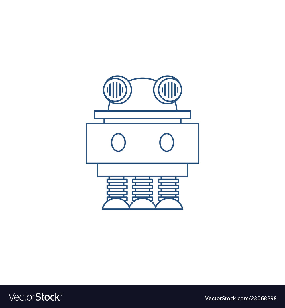 Robot with three line style icon