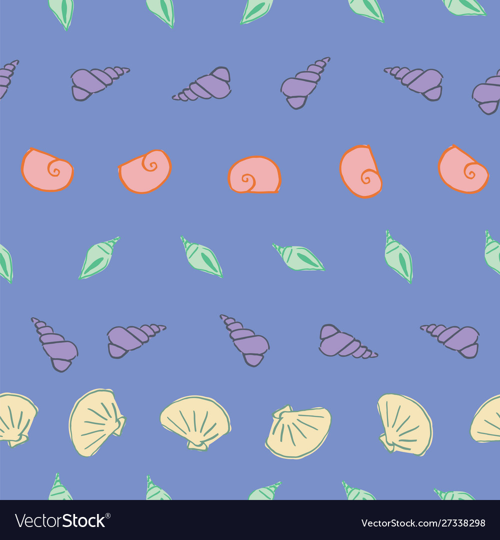 Sea shells seamless pattern design