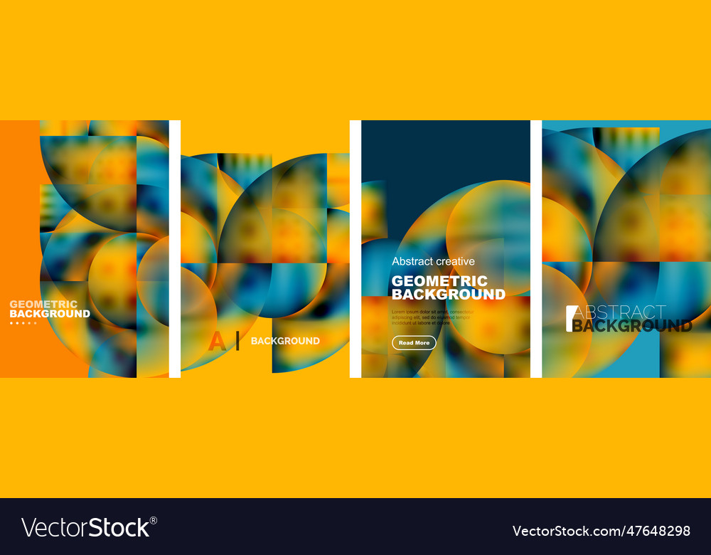 Set of abstract geometric posters designs Vector Image