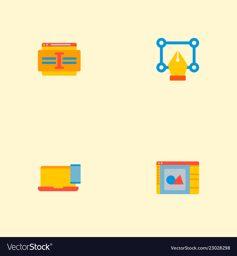 Set website icons flat style symbols