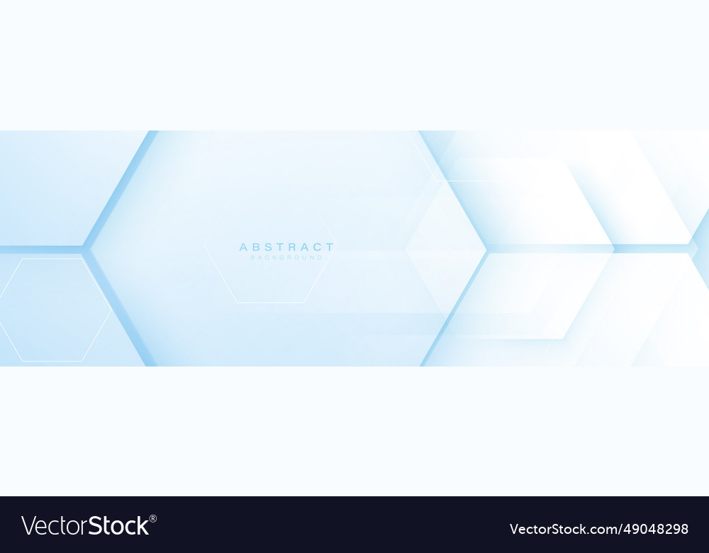 Soft blue and white abstract geometric hexagon Vector Image