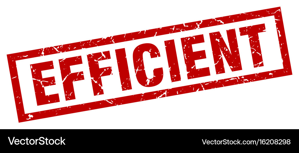 Square grunge red efficient stamp Royalty Free Vector Image