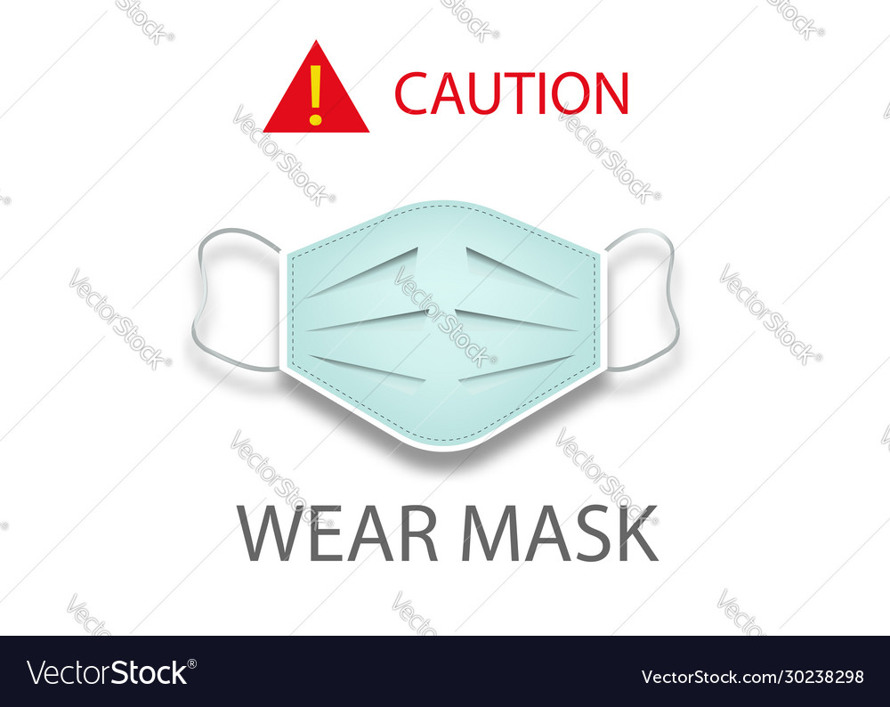 Surgical mask concept icon caution wear