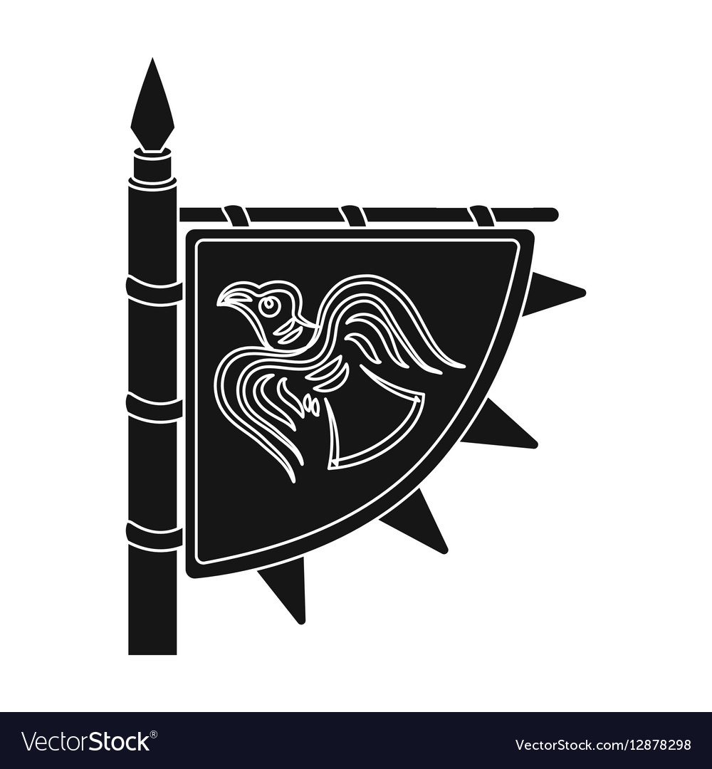 Viking s flag icon in black style isolated