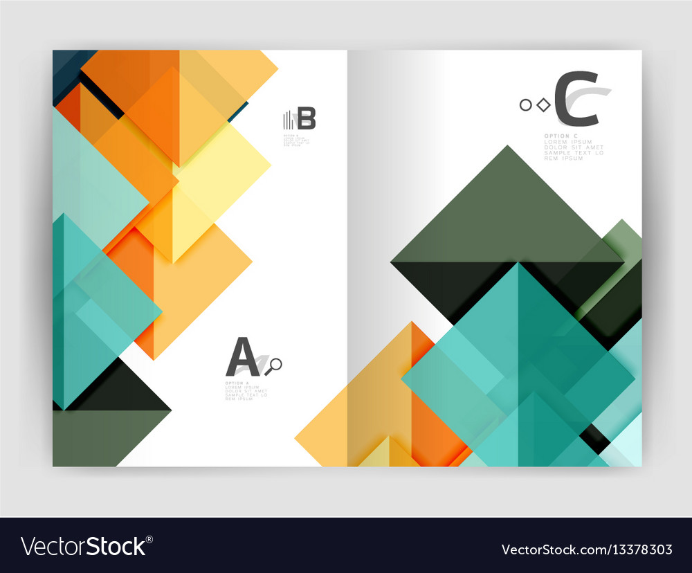 Abstract background with color triangles annual