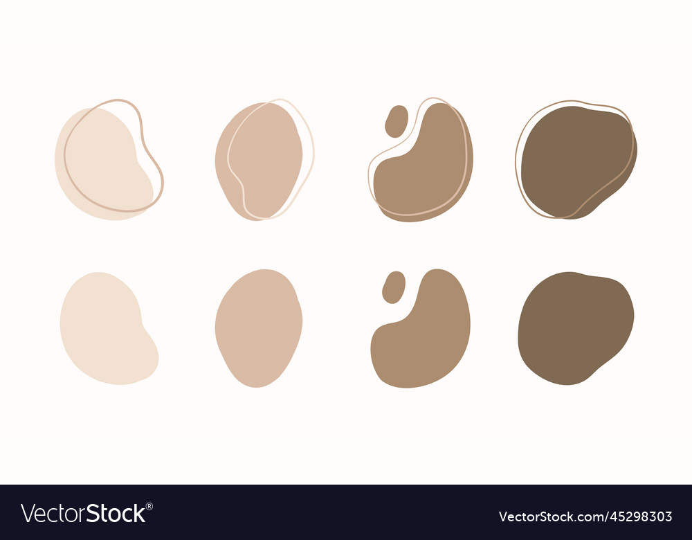 Abstract boho random blob shapes simple hand vector image Abstract boho random blob shapes simple hand
