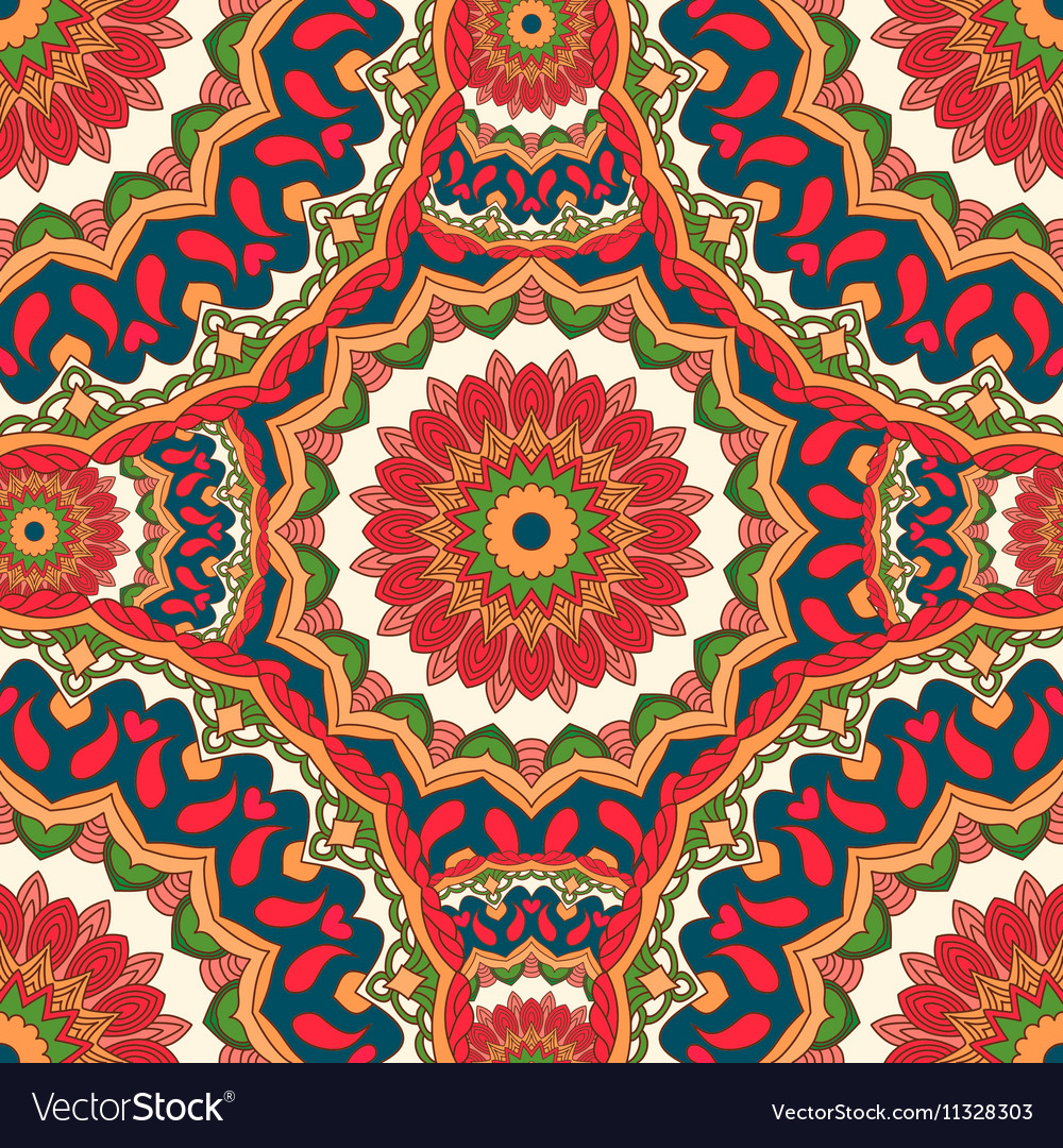 Abstract seamless pattern with a circular ornament