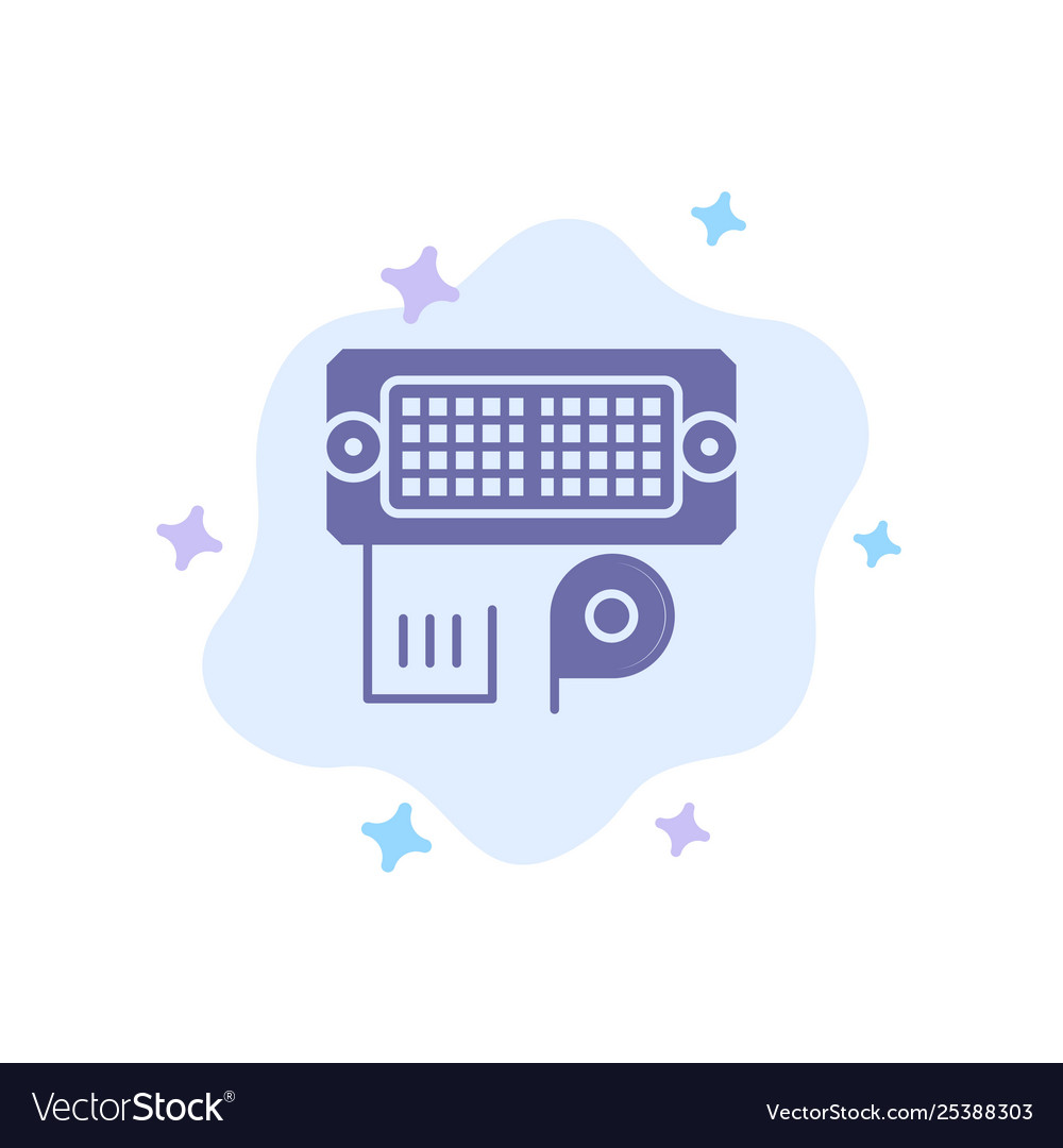 Adapter connection data input blue icon vector image Adapter connection data input blue icon