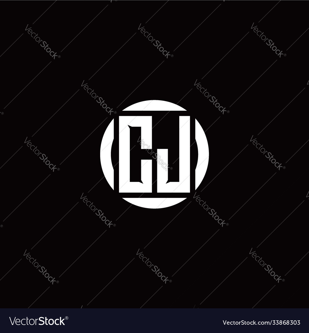 C j initial logo modern isolated with circle vector image C j initial logo modern isolated with circle