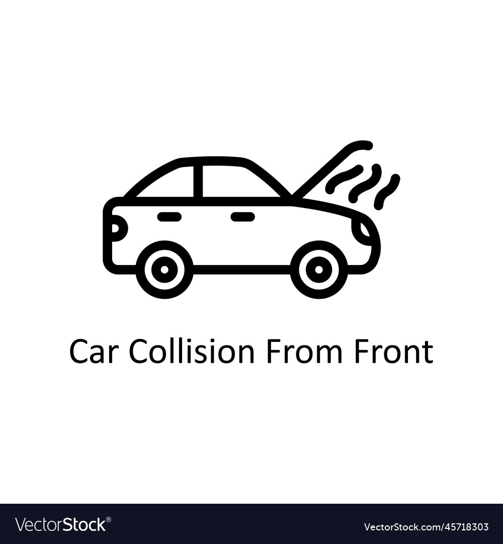 Car collision outline icon design Royalty Free Vector Image