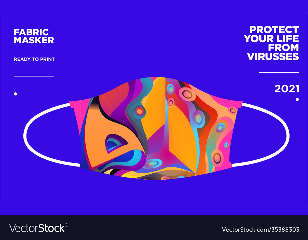 Colorful abstract fabric masker ready to print