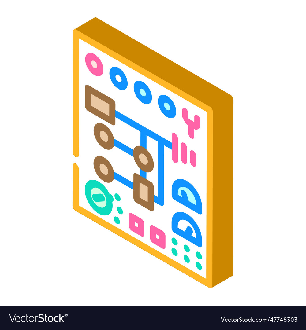 Control panel tool work isometric icon vector image Control panel tool work isometric icon