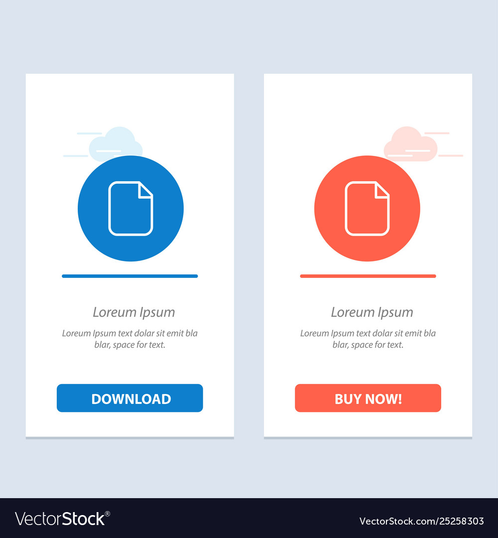 Document file basic ui blue and red download vector image Document file basic ui blue and red download