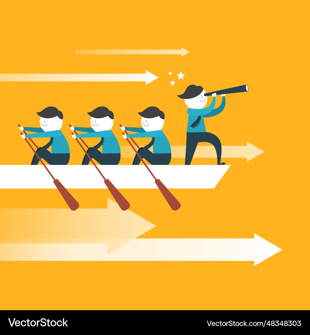 Flat design for team work concept Royalty Free Vector Image