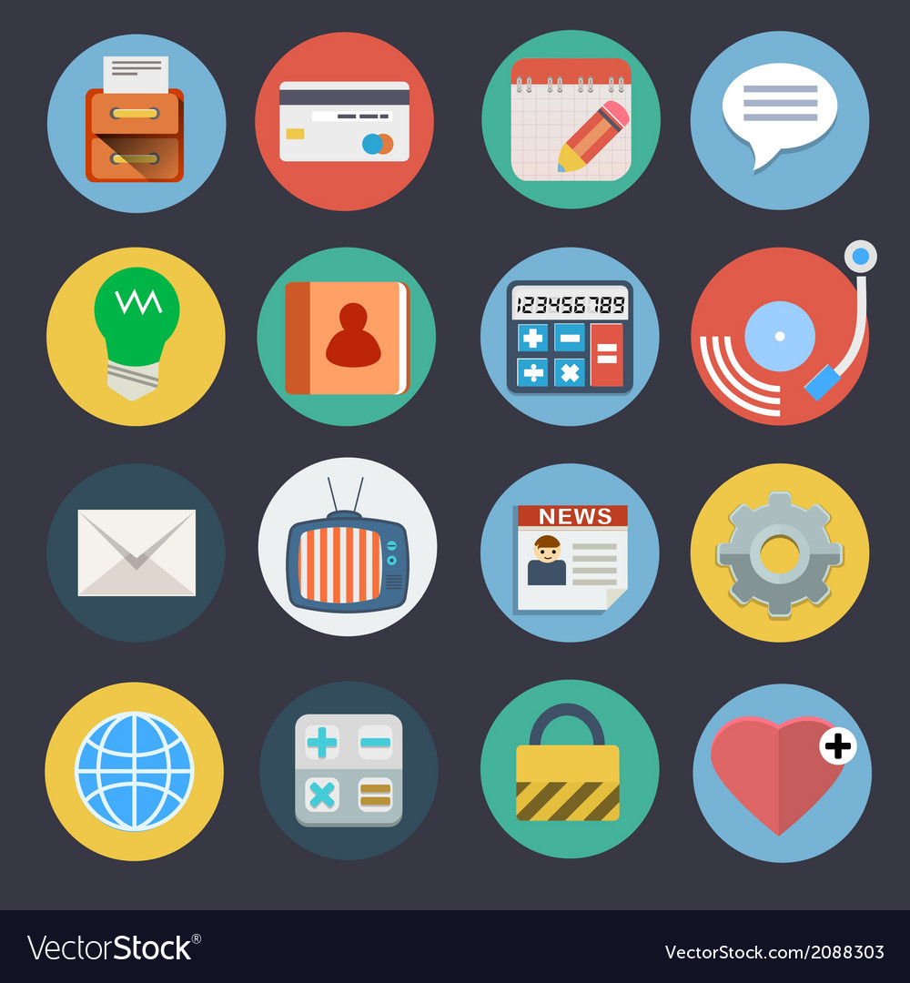 Flat Icon Set - UI & Web
