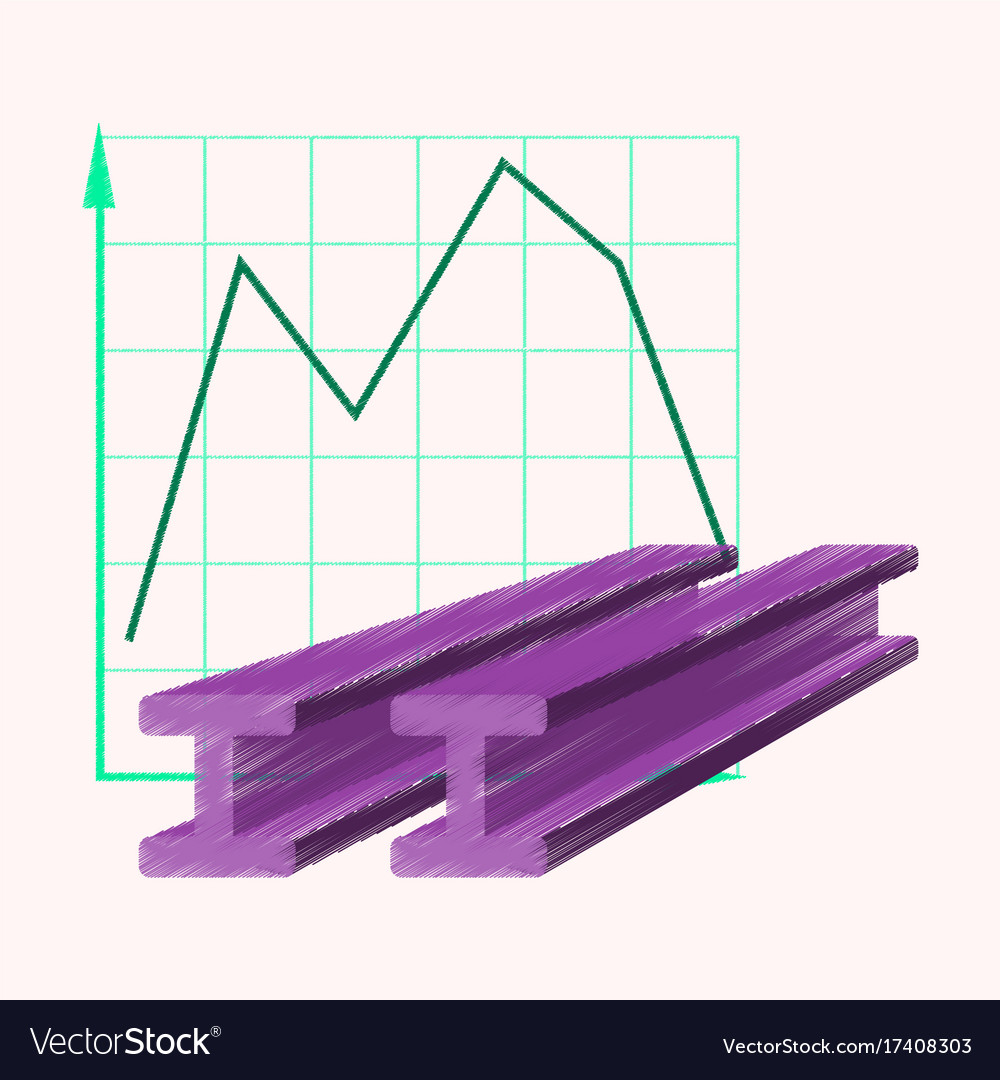 Flat shading style icon falling graph