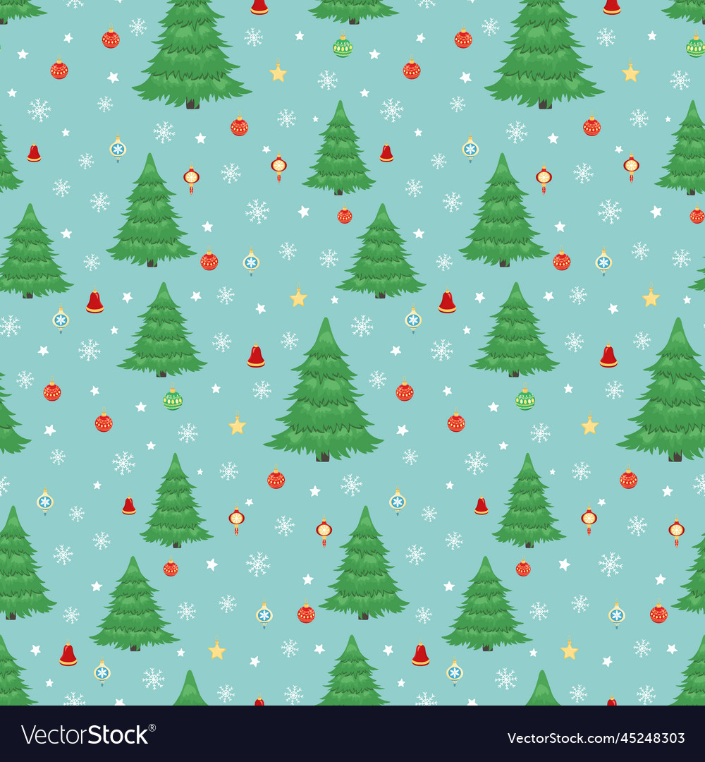 Hand drawn seamless pattern of christmas tree Vector Image Patterns Of Christmas Trees