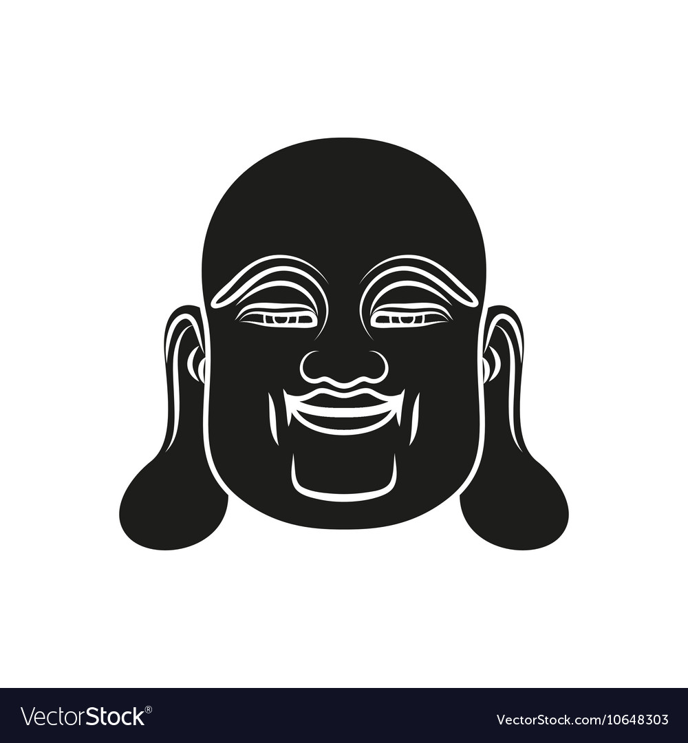 Head fat buddha isolated Royalty Free Vector Image